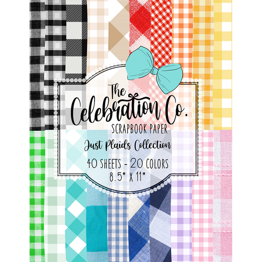 Just Plaids - Digital Download - Craft Paper Package with 20 Designs - The Celebration Co.