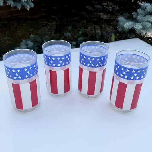 Vintage Patriotic Drinking Glasses (Set of 4)-  vintage- The Celebration Co.