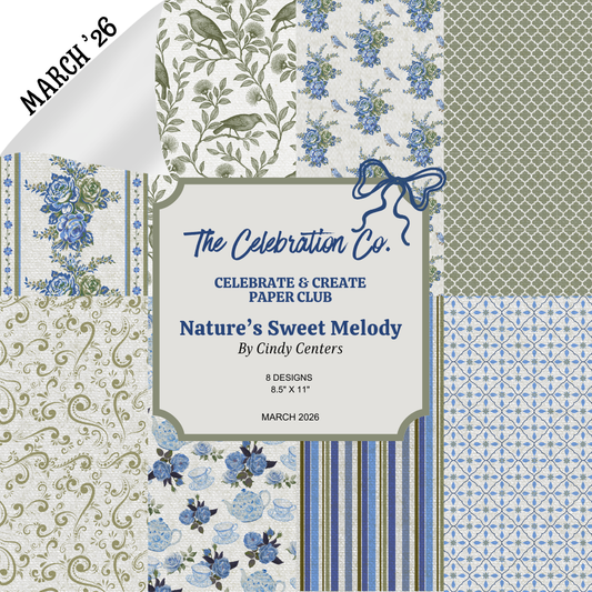 Nature's Sweet Melody - Digital Download - Craft Paper Set-  Digital- The Celebration Co.