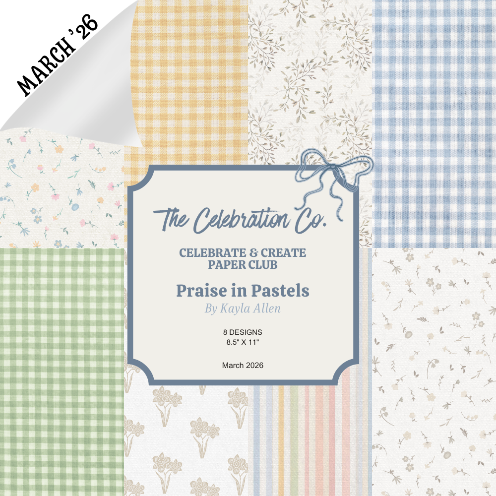 Praise in Pastels - Digital Download - Craft Paper Set-  Digital- The Celebration Co.
