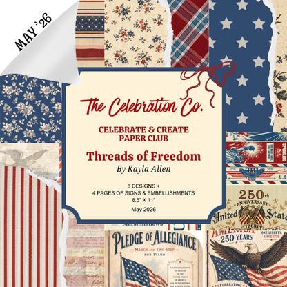 Celebrate & Create Paper Club - A Monthly Digital Download Subscription (May 2026)-  Digital- The Celebration Co.