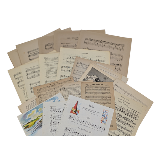 Vintage Sheet Music (8 Sheets)-  Crafting Paper- The Celebration Co.