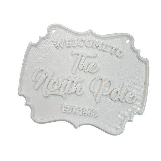 North Pole Sign Ornament (Package of 2)-  3D- The Celebration Co.