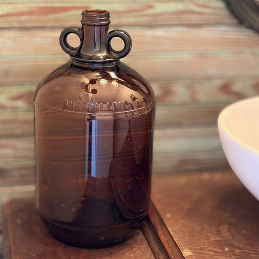 Vintage Amber Glass Gallon Bottle Jug-  vintage- The Celebration Co.