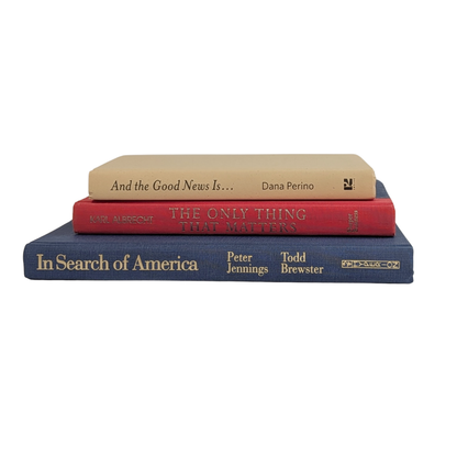 Decorative Patriotic Book Stack – Set of 3 Coordinating Books (Choice of 9 Stacks)