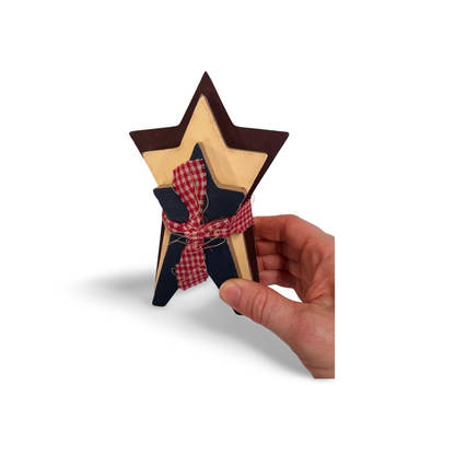 Painted Americana Folk Stars Set-  Decor- The Celebration Co.