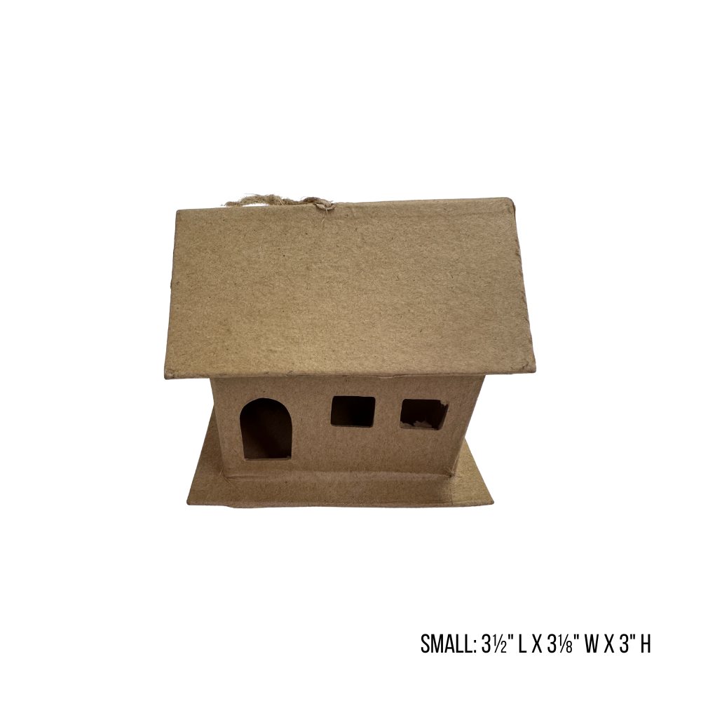 Paper Mache House (Choose from 3 sizes)-  Craft Supplies- The Celebration Co.