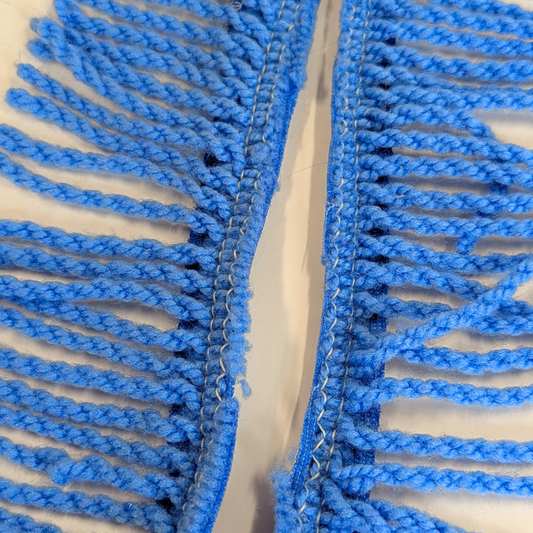 Vintage Chenille Bedspread Fringe - Royal Blue-  Fabric- The Celebration Co.
