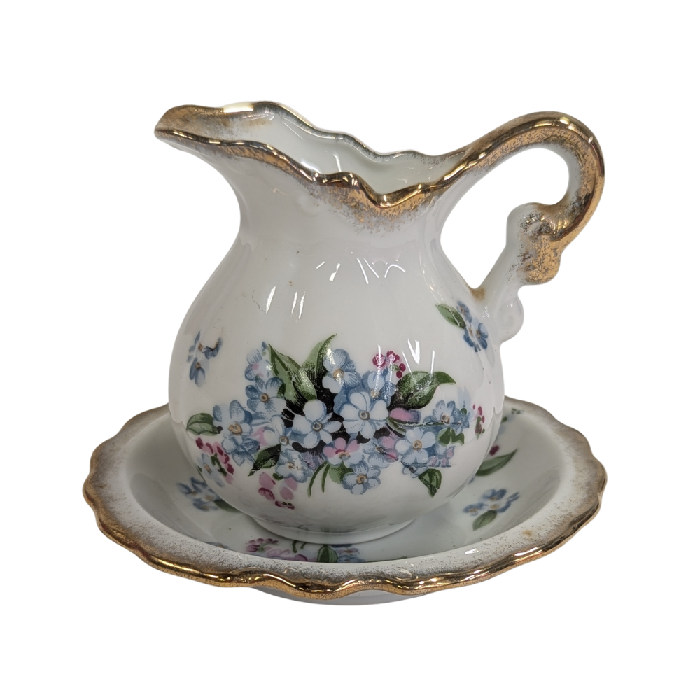 Vintage Floral Pitcher & Bowl Set, Japan-  vintage- The Celebration Co.