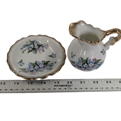 Vintage Floral Pitcher & Bowl Set, Japan-  vintage- The Celebration Co.