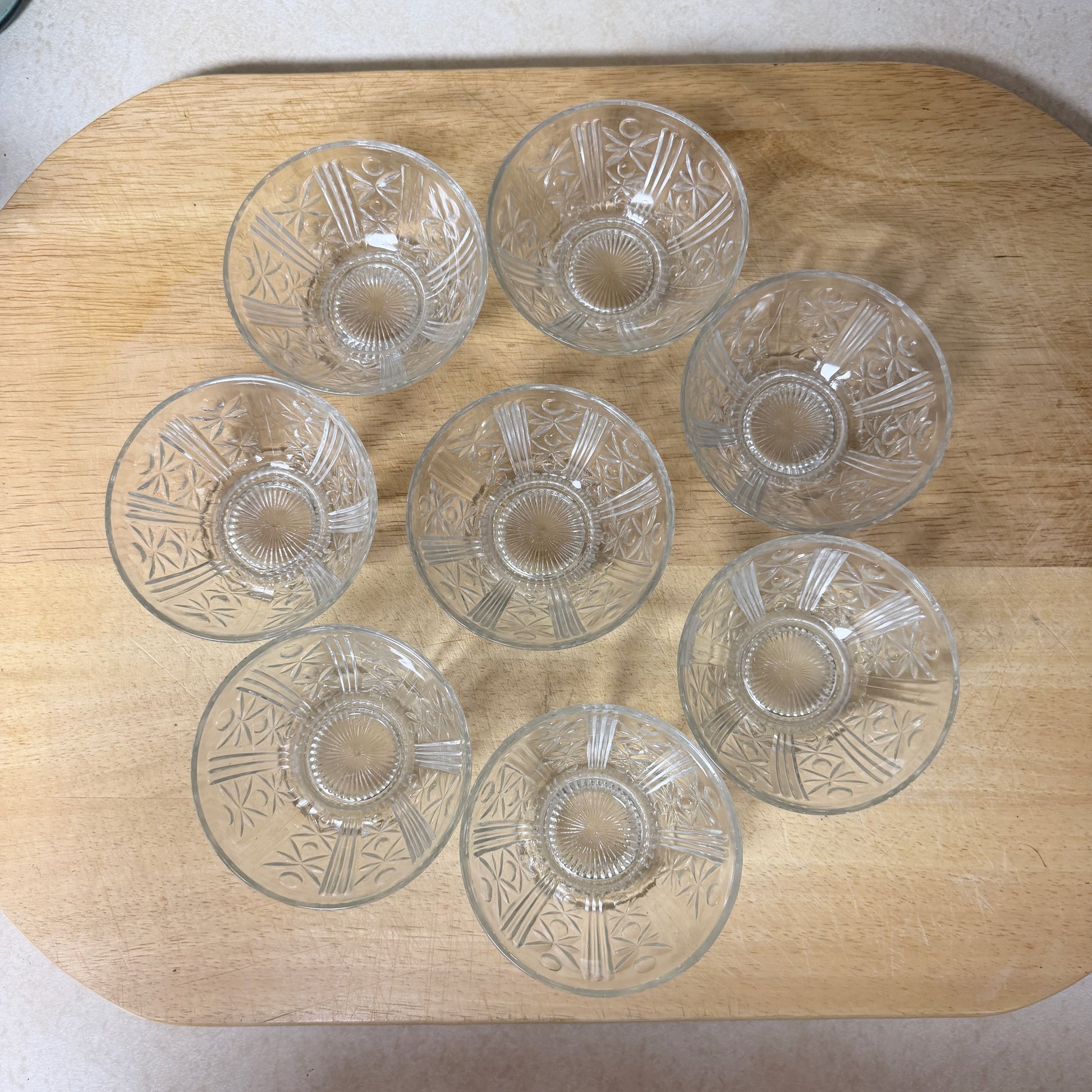 Vintage Clear Pressed Glass Punch/Dessert Cups (Set of 8)-  vintage- The Celebration Co.