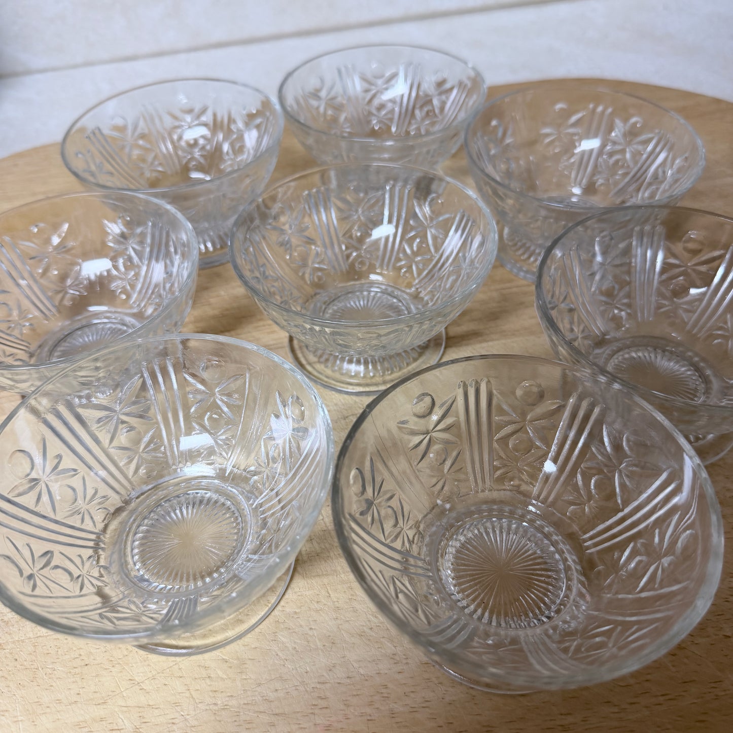 Vintage Clear Pressed Glass Punch/Dessert Cups (Set of 8)-  vintage- The Celebration Co.