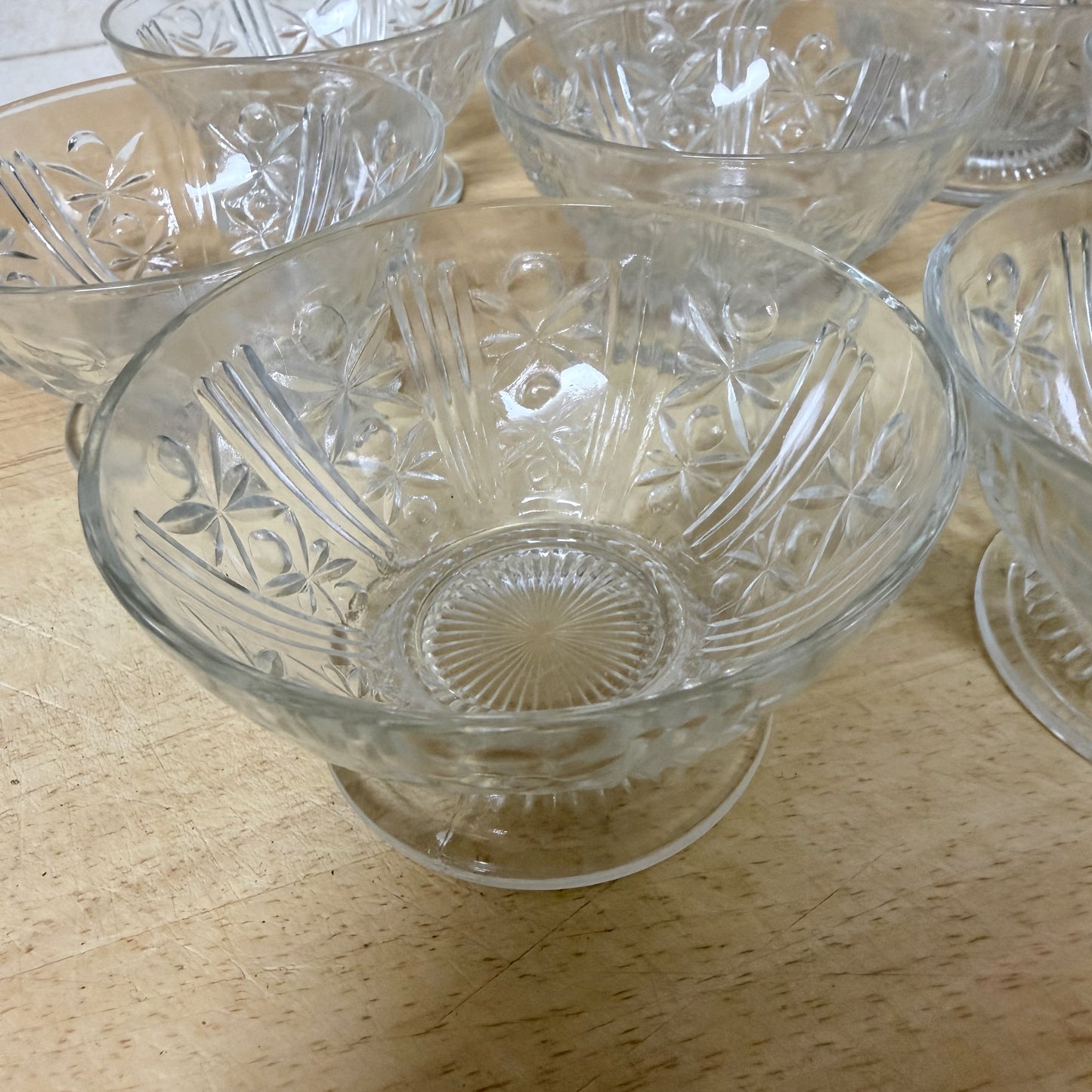 Vintage Clear Pressed Glass Punch/Dessert Cups (Set of 8)-  vintage- The Celebration Co.