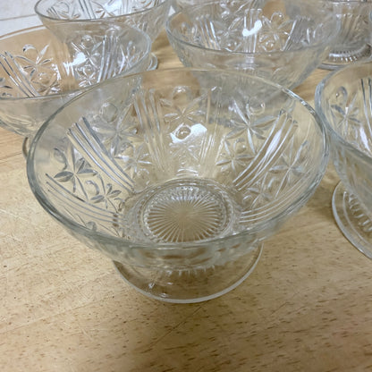 Vintage Clear Pressed Glass Punch/Dessert Cups (Set of 8)-  vintage- The Celebration Co.