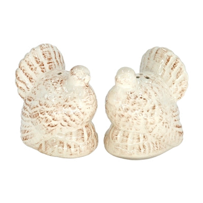 2 Asst Porcelain Turkey Salt and Pepper Shakers
