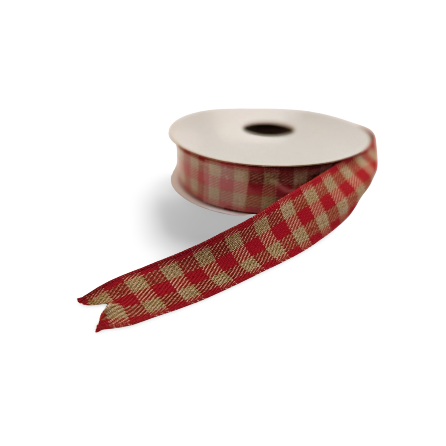 Red Gingham Wired Edge Ribbon – 7/8" x 10 Yards (Red & White or Red & Tan)-  12 Deals- The Celebration Co.