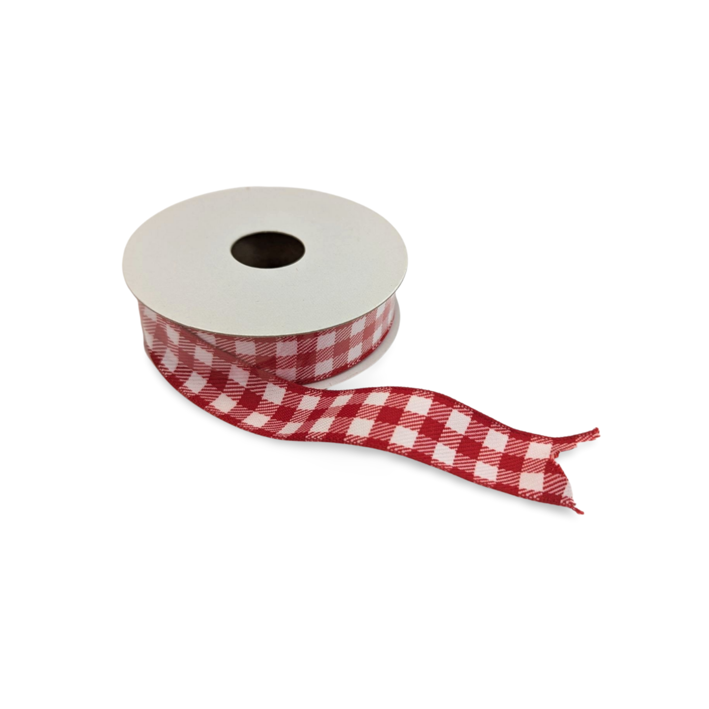 Red Gingham Wired Edge Ribbon – 7/8" x 10 Yards (Red & White or Red & Tan)-  12 Deals- The Celebration Co.