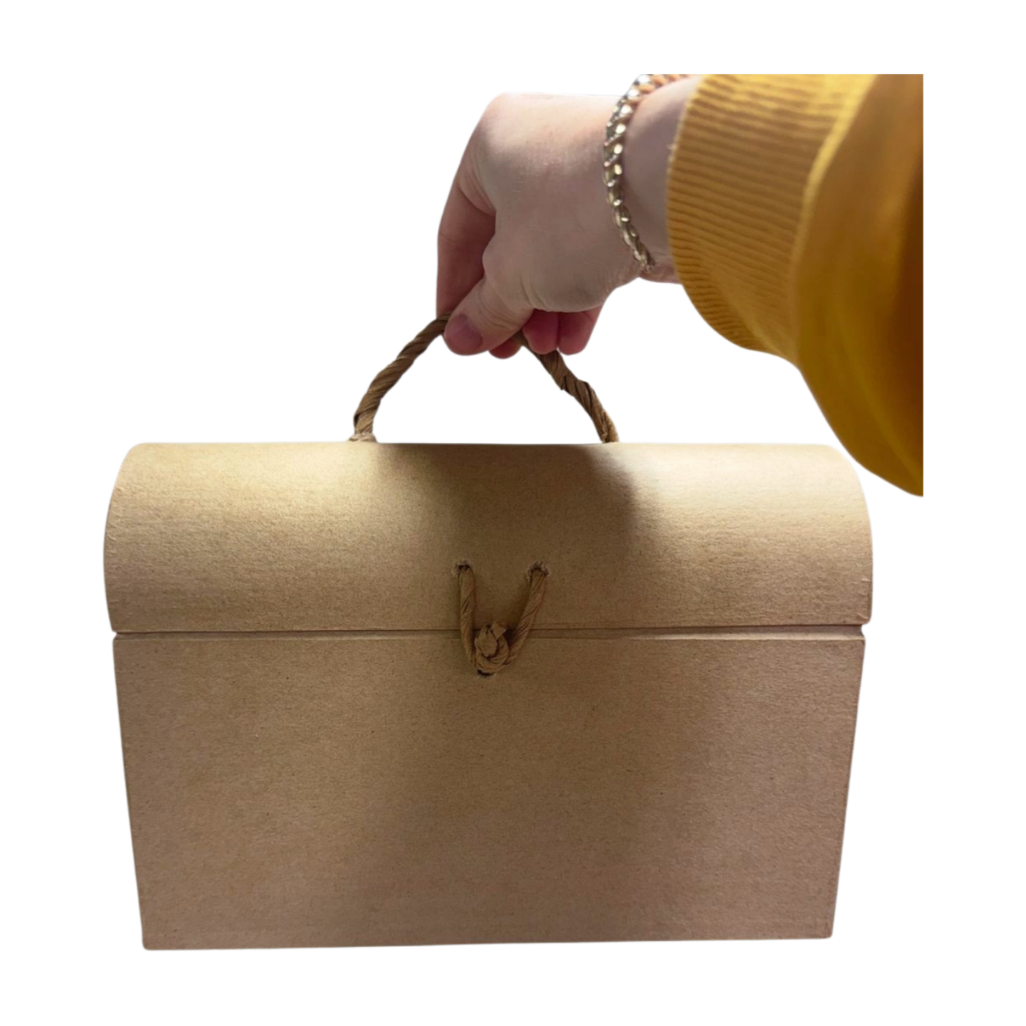 Paper Mache Chest Box with Handle