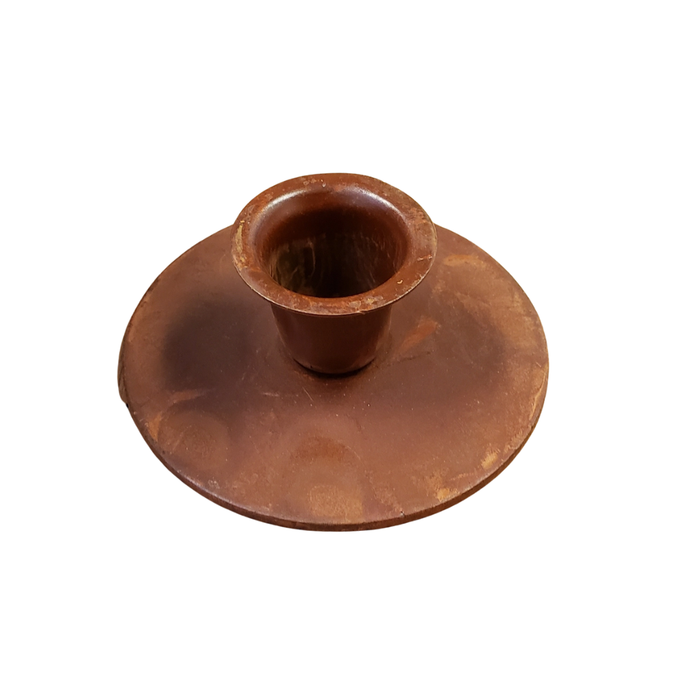 Round Rusty Taper Candle Holder-  Rust- The Celebration Co.