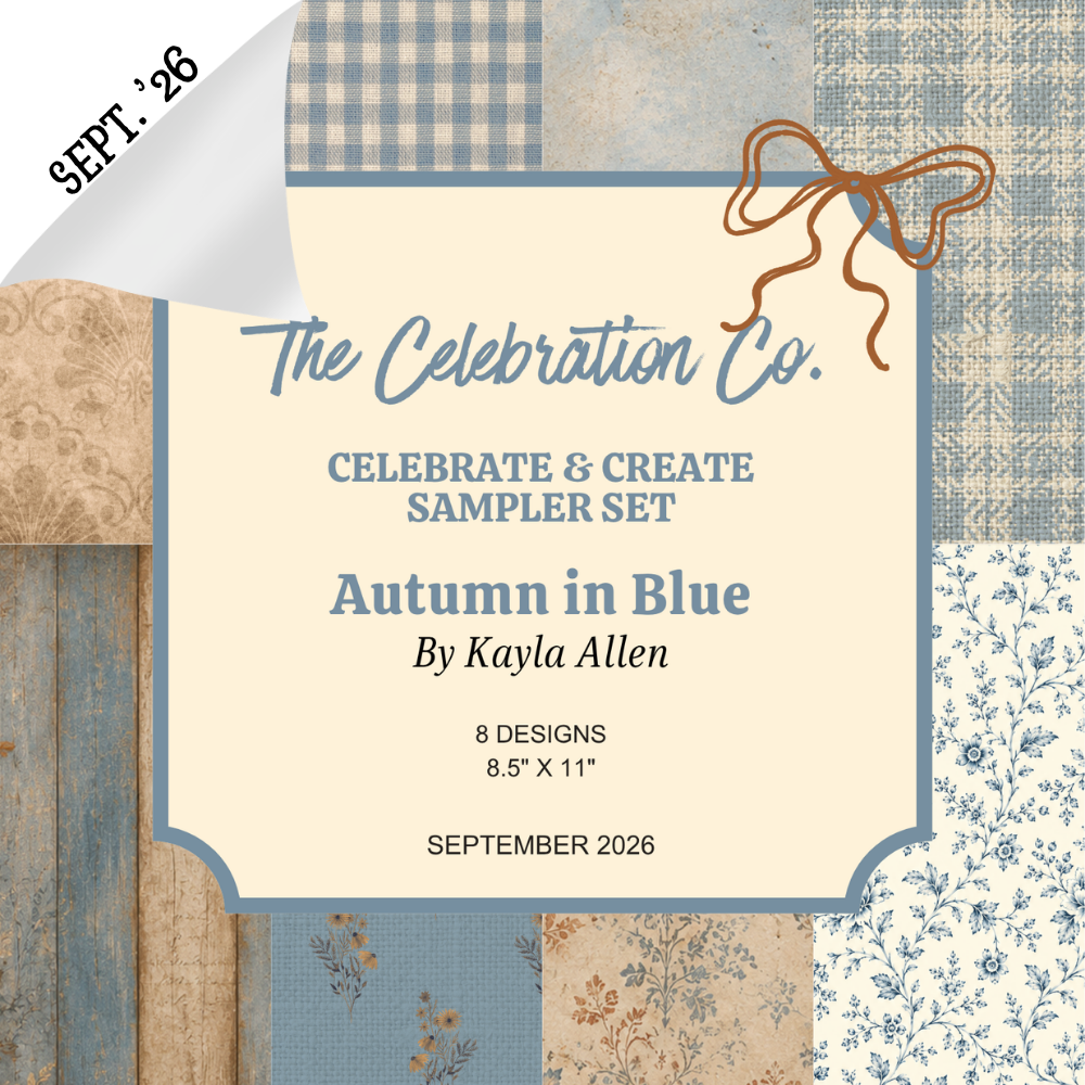 Autumn in Blue - Digital Download - Craft Paper Set