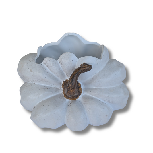 Sideways Pumpkin Container White