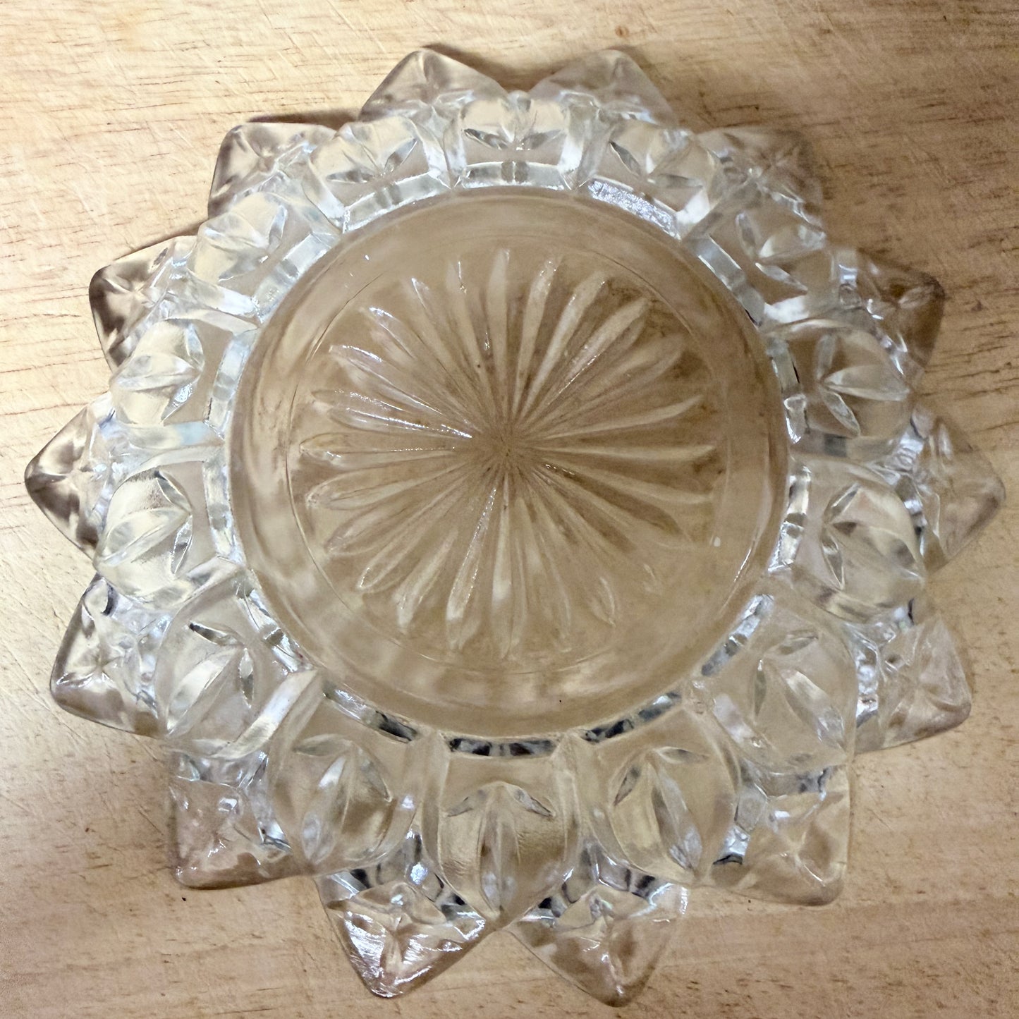 Vintage Federal Glass Co. Clear Glass Dish – Petal Flower & Cross Pattern – Scalloped Serving Bowl-  vintage- The Celebration Co.