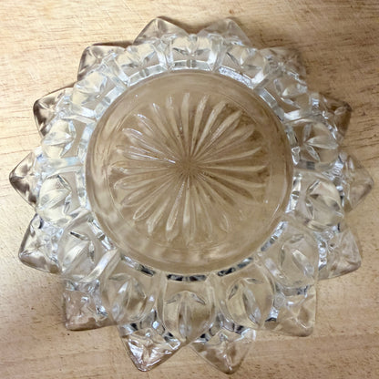 Vintage Federal Glass Co. Clear Glass Dish – Petal Flower & Cross Pattern – Scalloped Serving Bowl-  vintage- The Celebration Co.