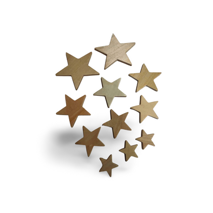 Assorted Unfinished Wood Star Cutout Shapes