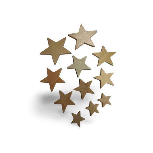 Assorted Unfinished Wood Star Cutout Shapes