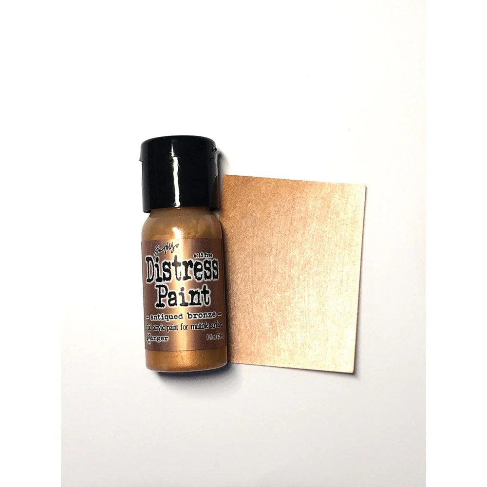 Tim Holtz Distress® Flip Top Paint Tarnished Brass-  Paints & Mediums- The Celebration Co.
