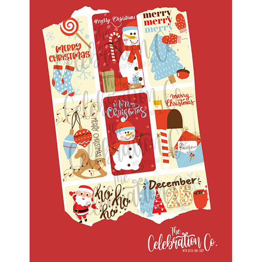 Printable Christmas Gift Tags - Blue and Red - The Celebration Co.