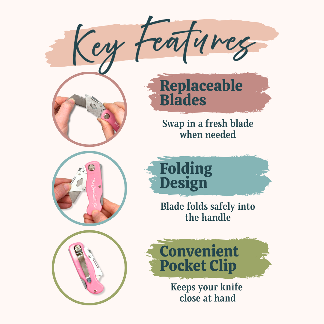 Pink Utility Knife-  Tools- The Celebration Co.