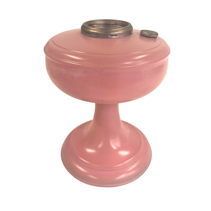 Vintage Pink Satin Glass Oil Lamp with Pedestal Base-  vintage- The Celebration Co.