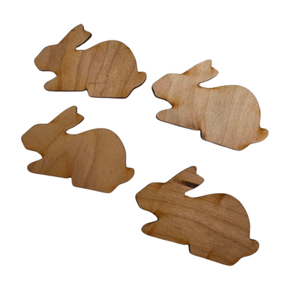Easter Bunny Unfinished Wood Cutout - Sitting (Package of 4)