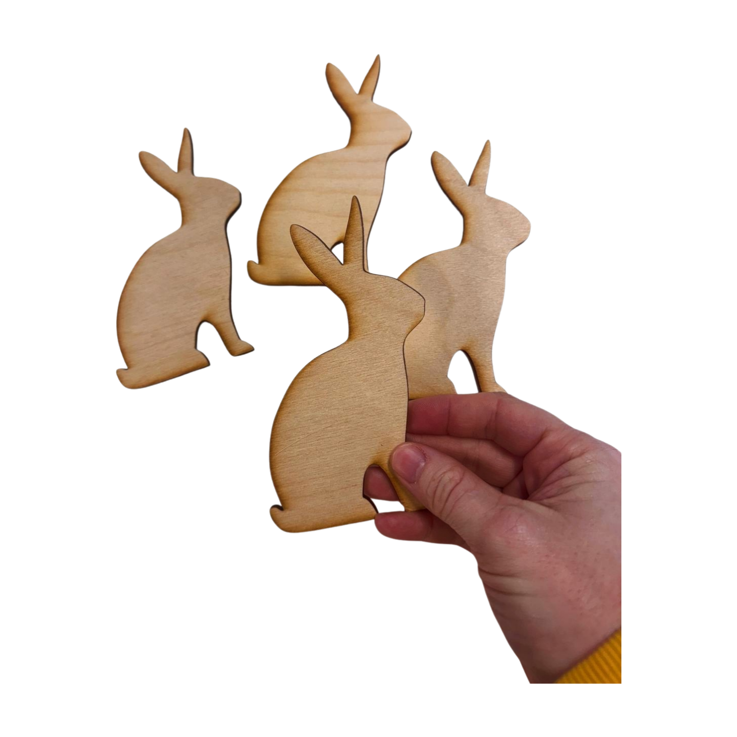 Easter Bunny Unfinished Wood Cutout - Standing (Package of 4)