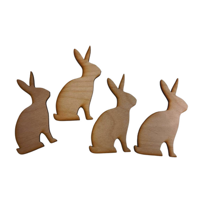 Easter Bunny Unfinished Wood Cutout - Standing (Package of 4)