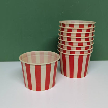 Red striped ice cream cup-  vintage- The Celebration Co.