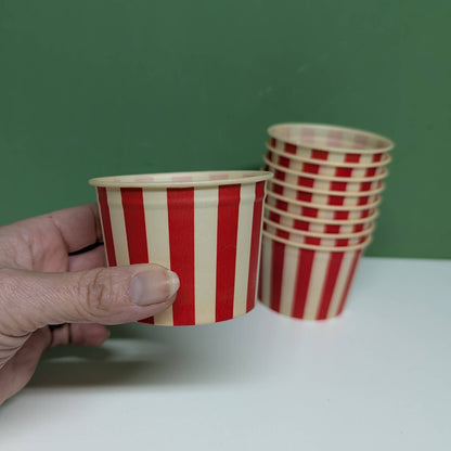 Red striped ice cream cup-  vintage- The Celebration Co.