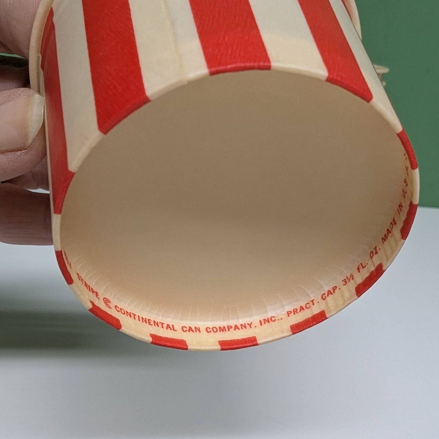 Red striped ice cream cup-  vintage- The Celebration Co.
