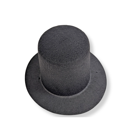 Black Flocked Stovepipe Top Hat-  Embellishments- The Celebration Co.