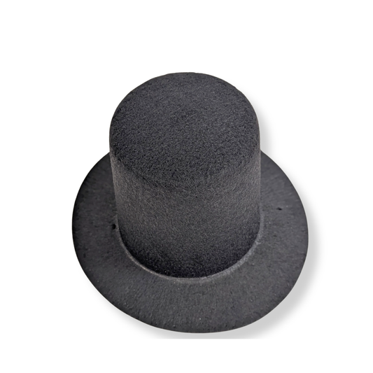 Black Flocked Stovepipe Top Hat-  Embellishments- The Celebration Co.