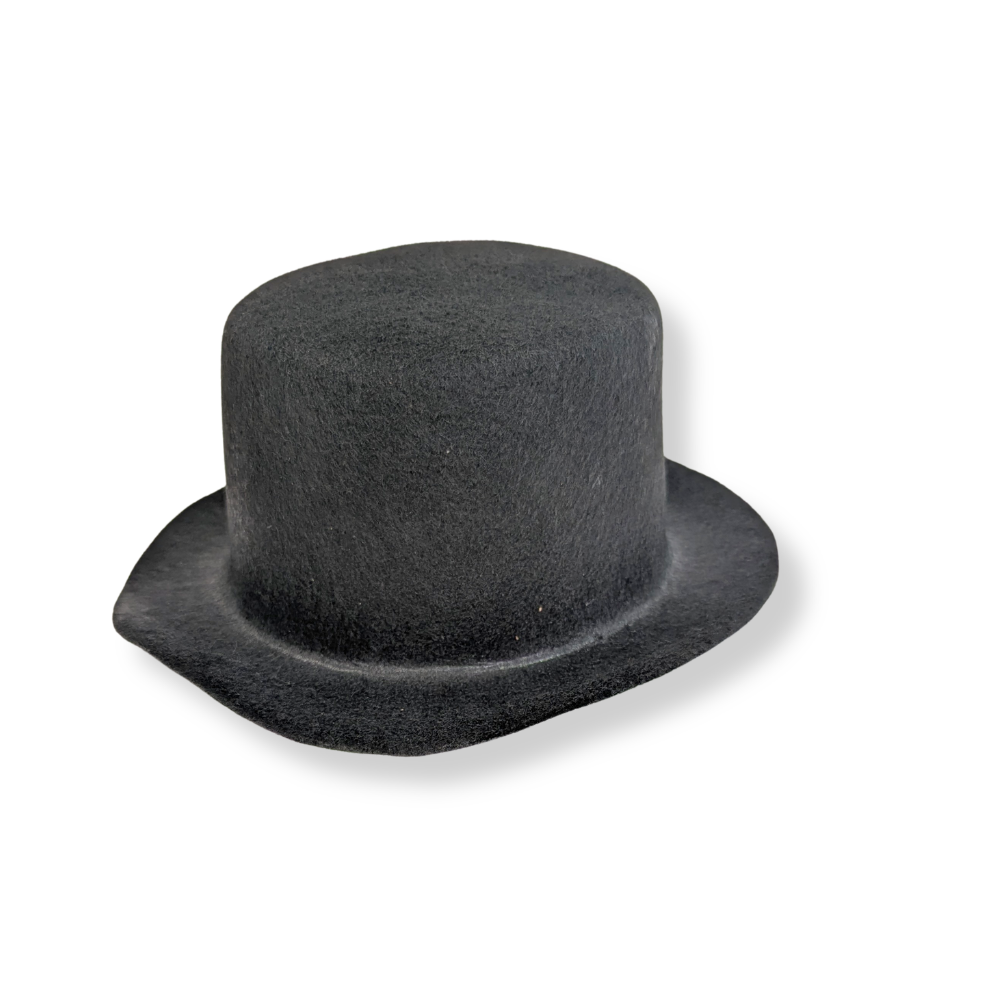 Black Flocked Top Hat-  Embellishments- The Celebration Co.