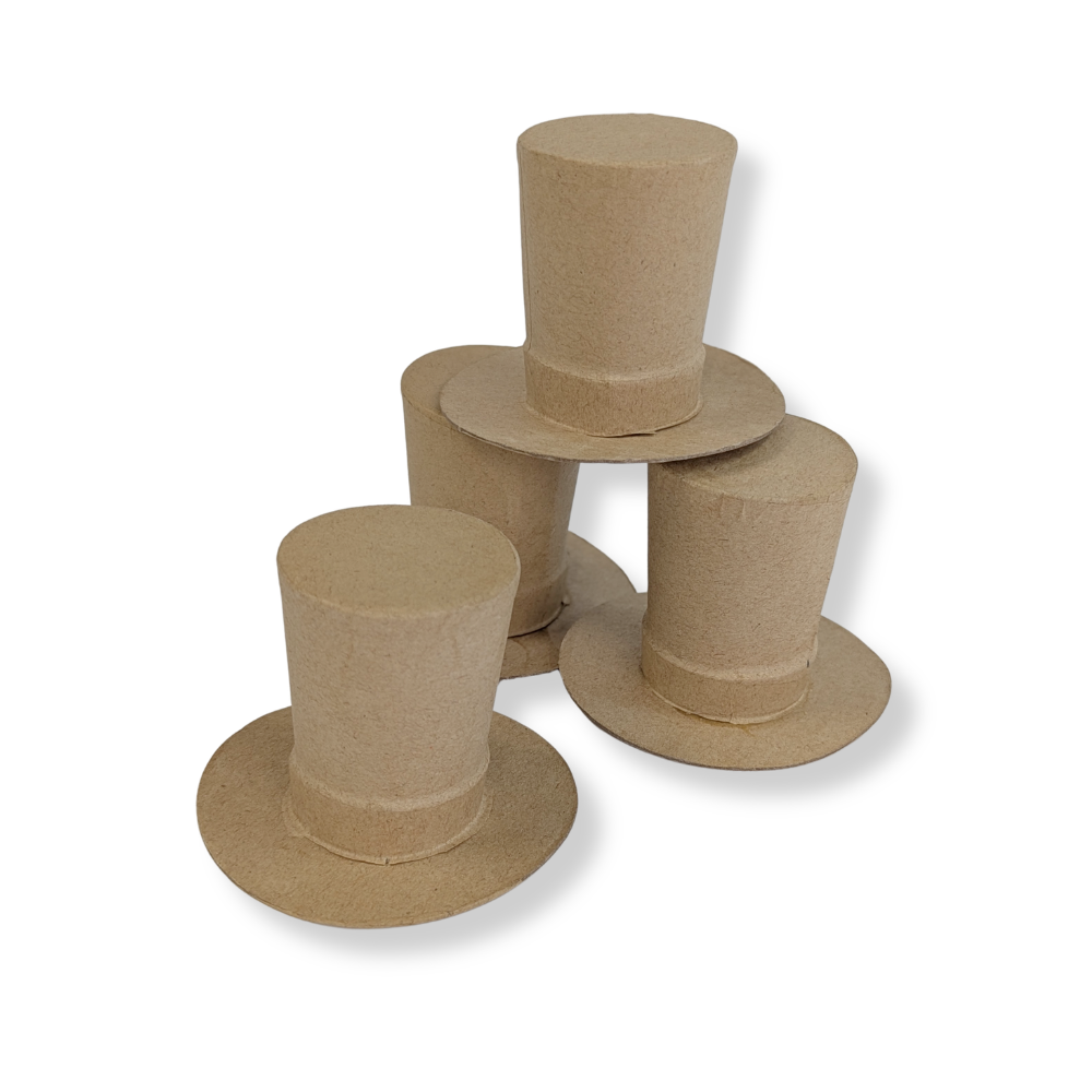 Paper Mache Caroler Top Hats - 4 Pack-  Paper Mache- The Celebration Co.