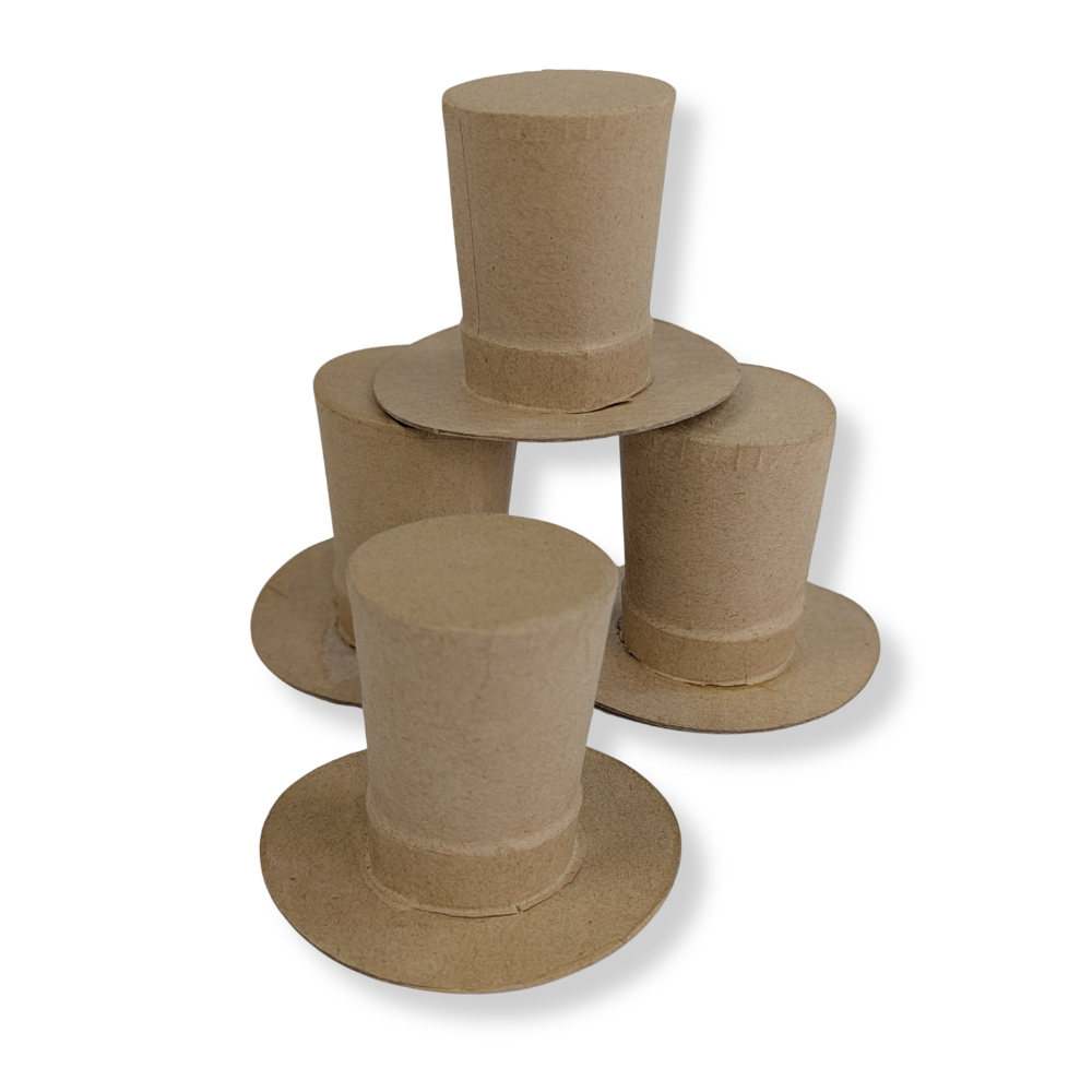 Paper Mache Caroler Top Hats - 4 Pack-  Paper Mache- The Celebration Co.